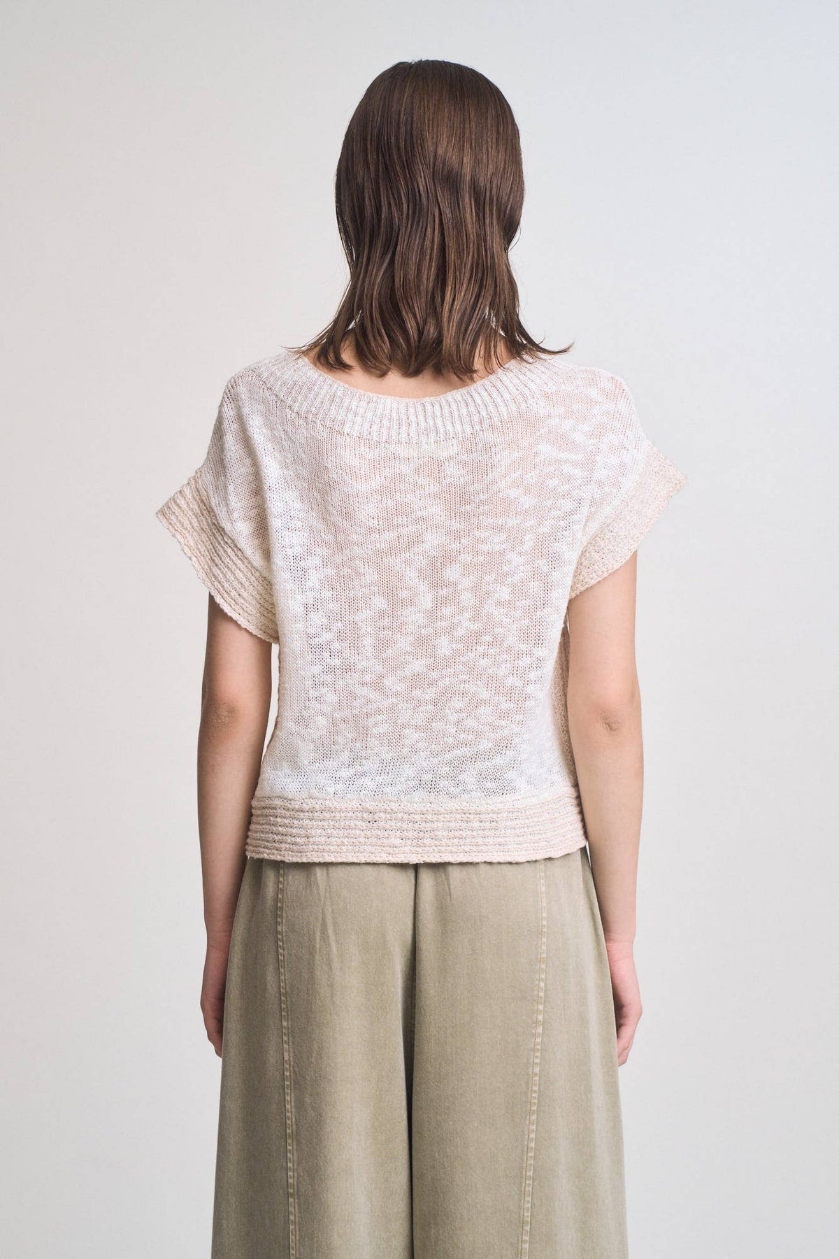 DROP SHOULDER OVERLAP SIDE SEAM KNIT TOP