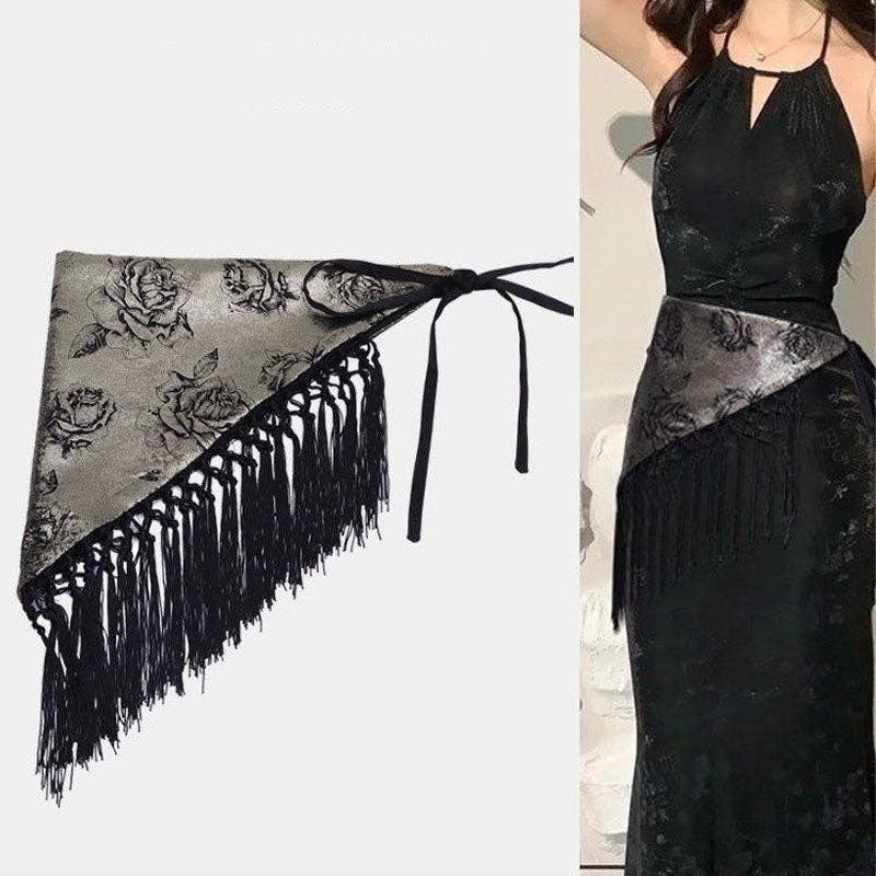 Bohemian Jacquard Triangle Waist Wrap Hip Scarf