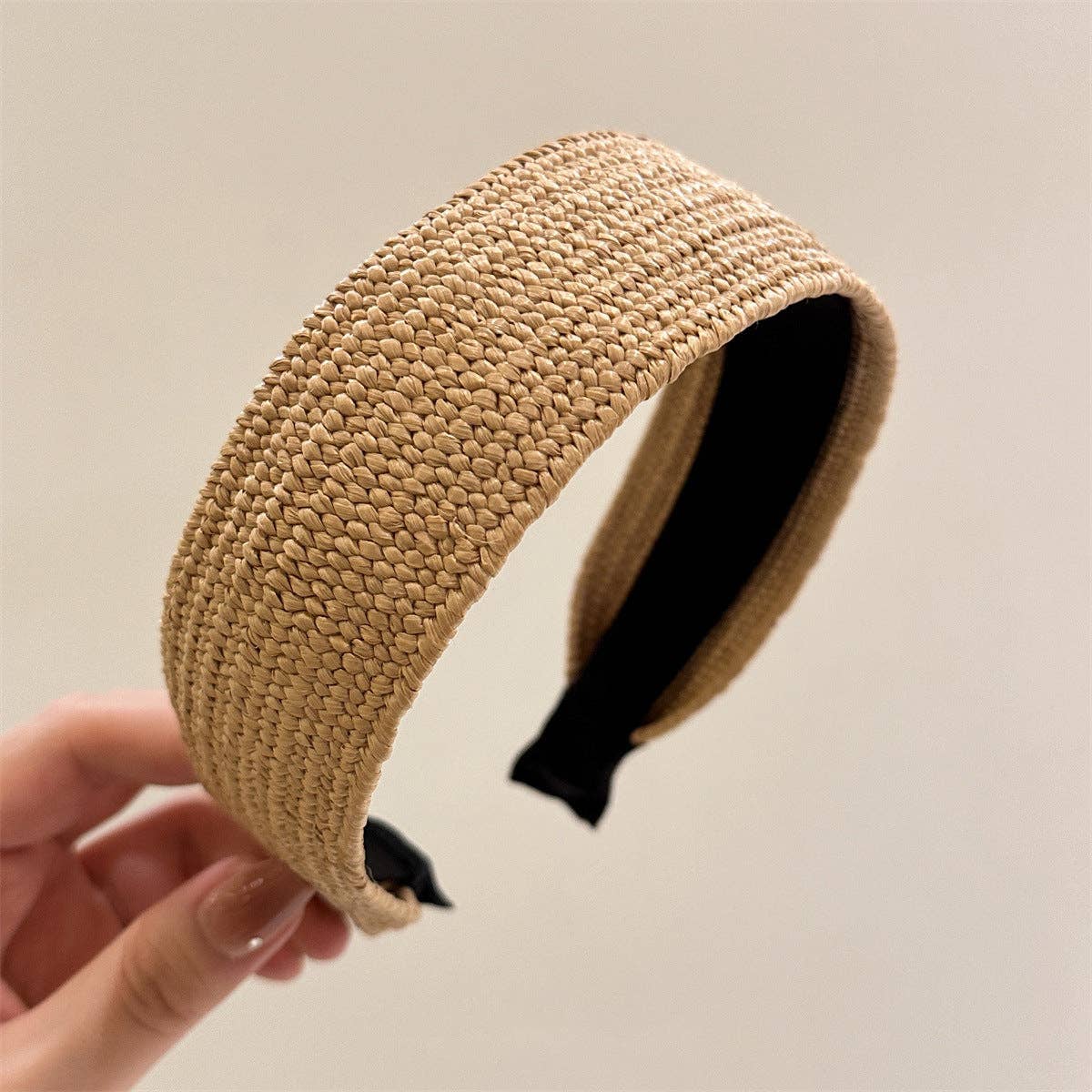 Minimalsit Straw Woven Beach Wide Headband