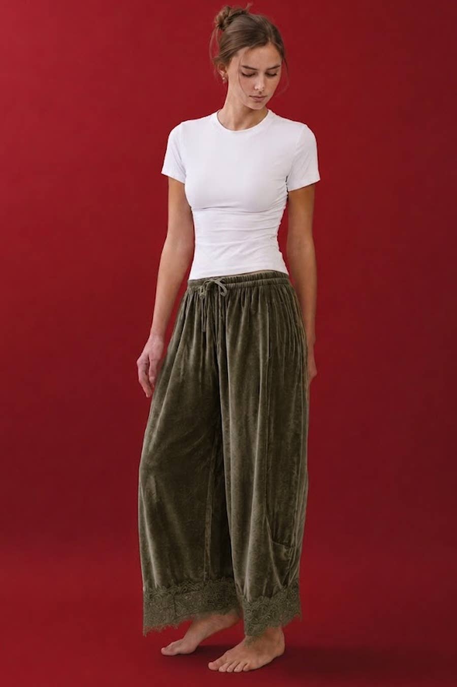 Velvet Wide Leg Pants