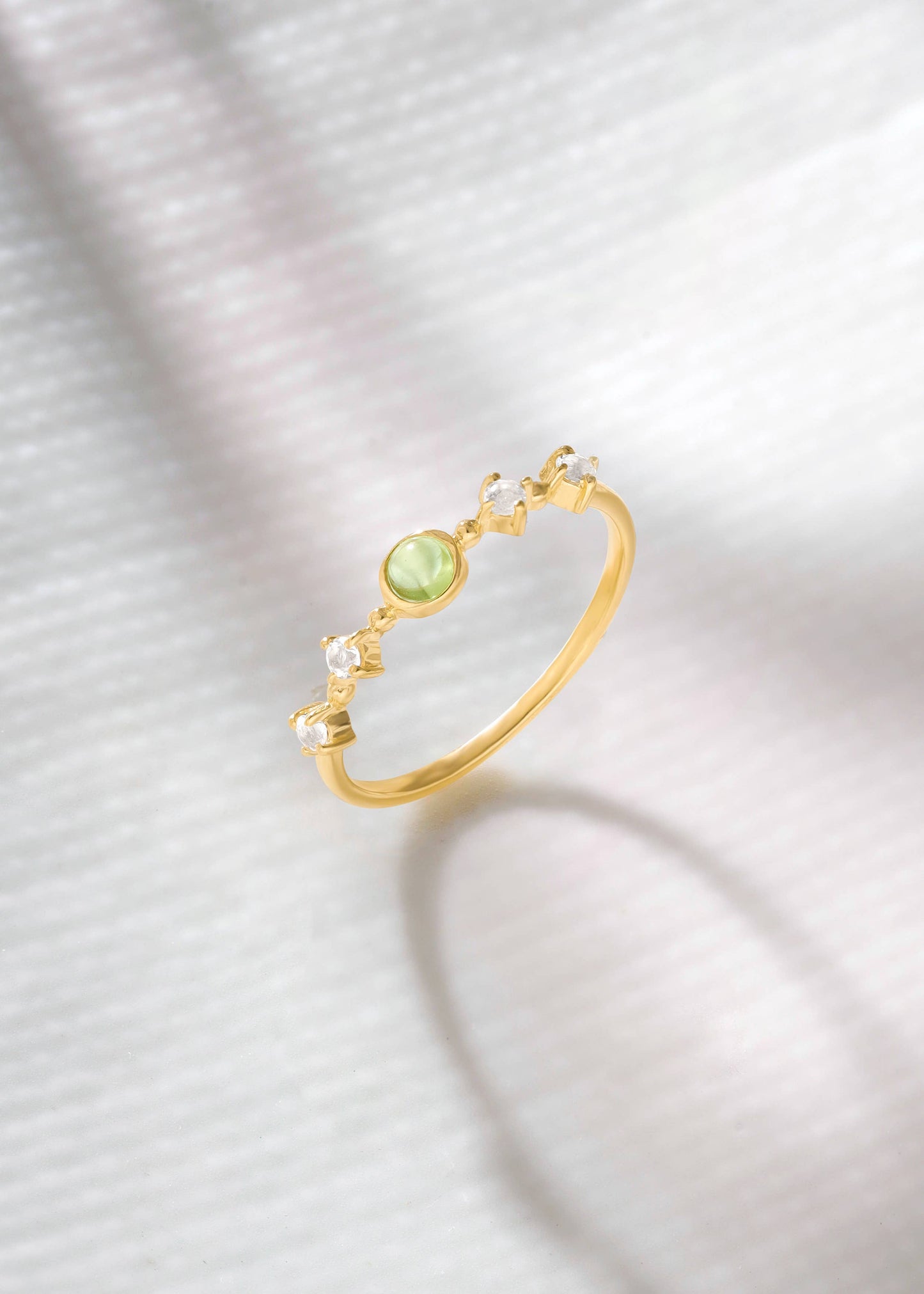 Gold Plated 925 Silver Peridot Verdant Lineage Ring