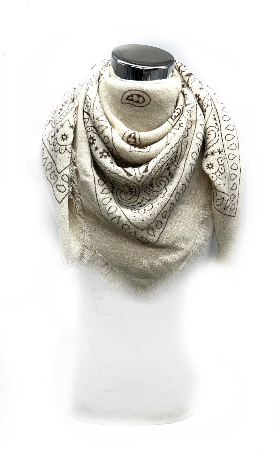 Large square scarf with bandana patterns
