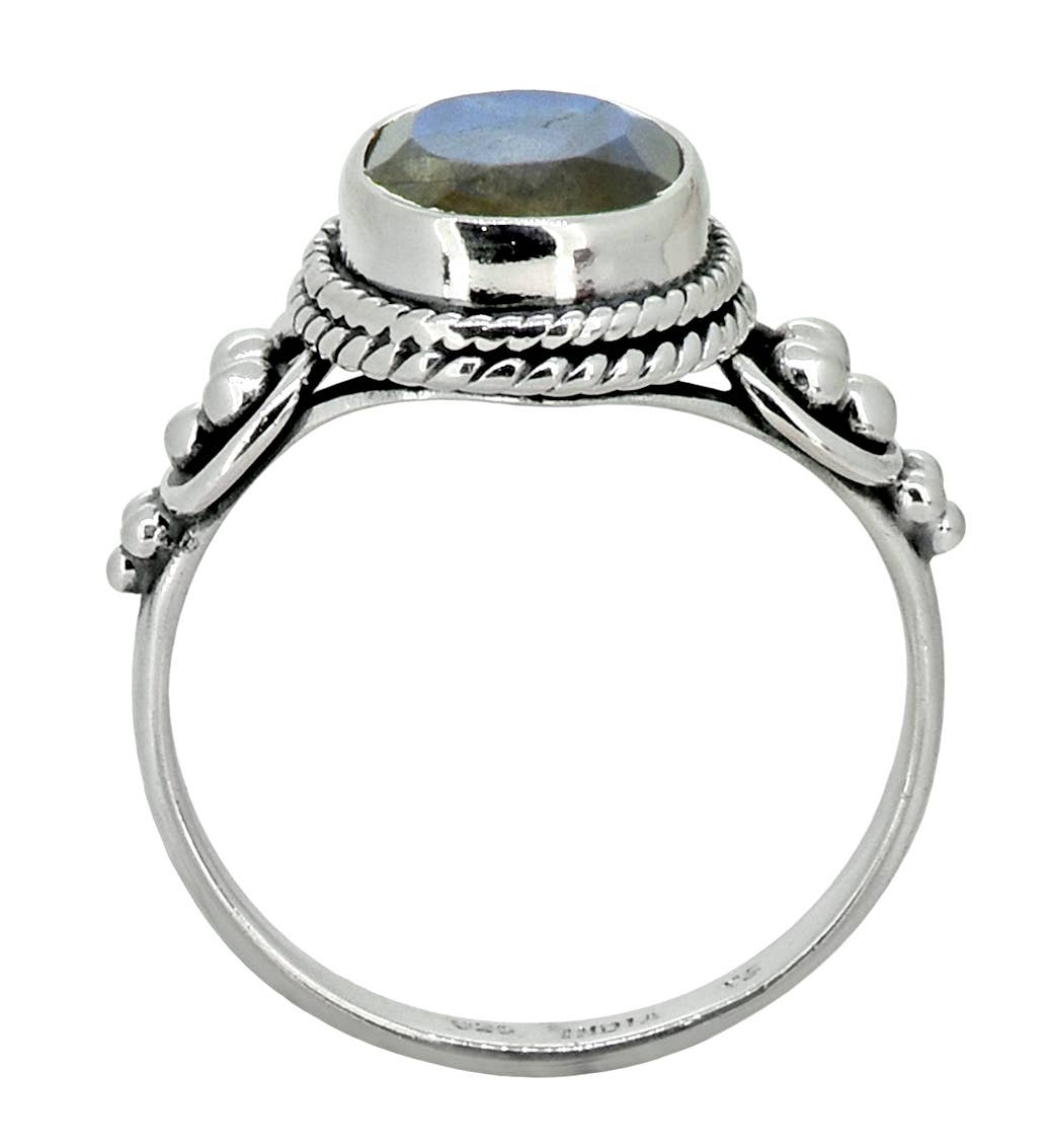 Labradorite Solid 925 Sterling Silver Solitaire Ring