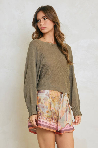 Conversational Border Print Belted Trouser Shorts