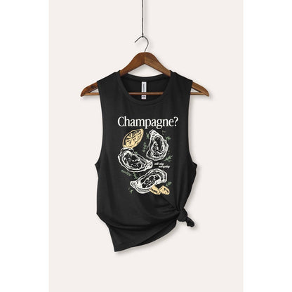 Champagne Oyster Coastal Graphic Women's Jersey Tank Top