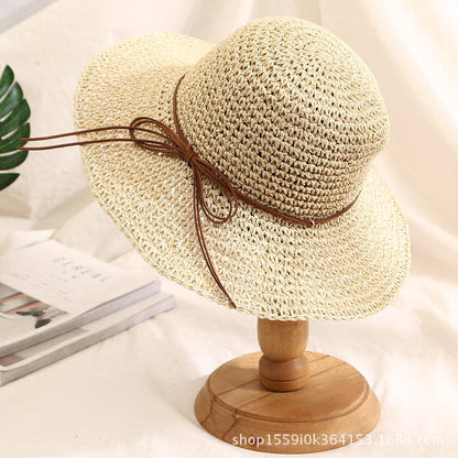 Casual Wide Brim Foldable Beach Straw Hat