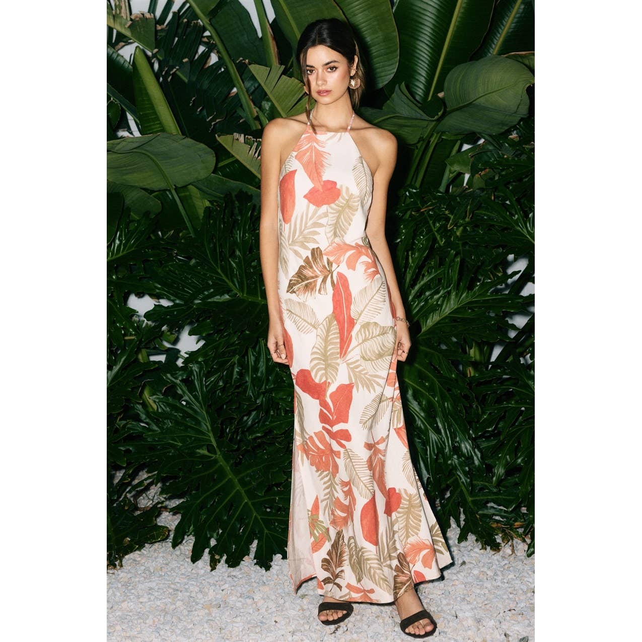 Blush Island Halter Neck Open Back Maxi Dress