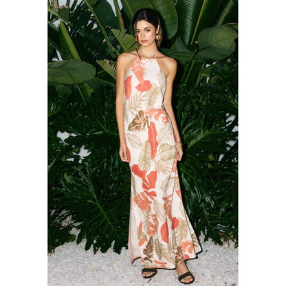 Blush Island Halter Neck Open Back Maxi Dress