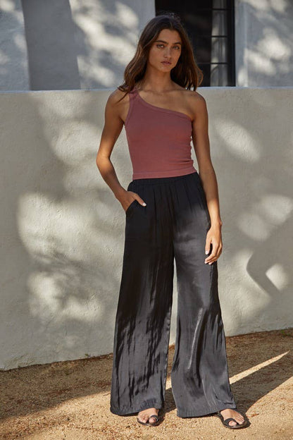 Seamless One Shoulder Ribbed Top