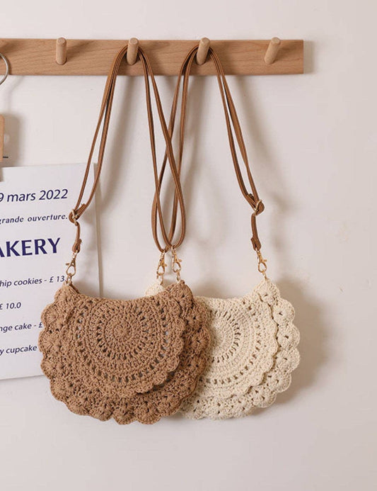 Flounce Woven Shoulder Bag