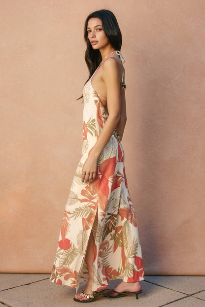 Blush Island Halter Neck Open Back Maxi Dress