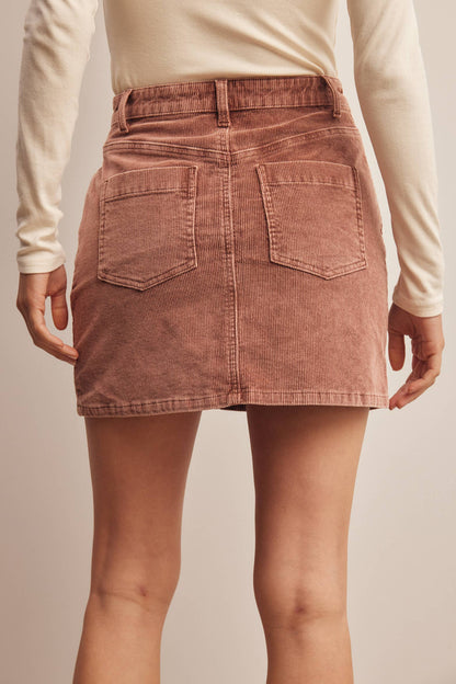 Stretch Corduroy Mini Skirt