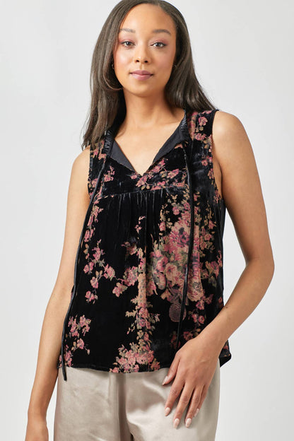 Burn-Out Velvet Blouse