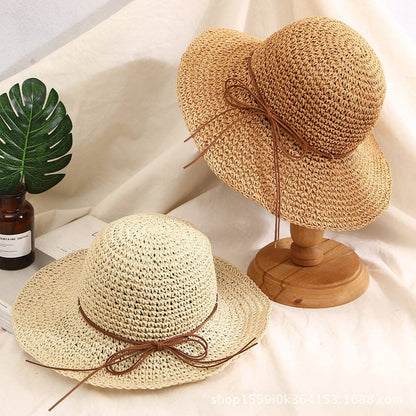 Casual Wide Brim Foldable Beach Straw Hat