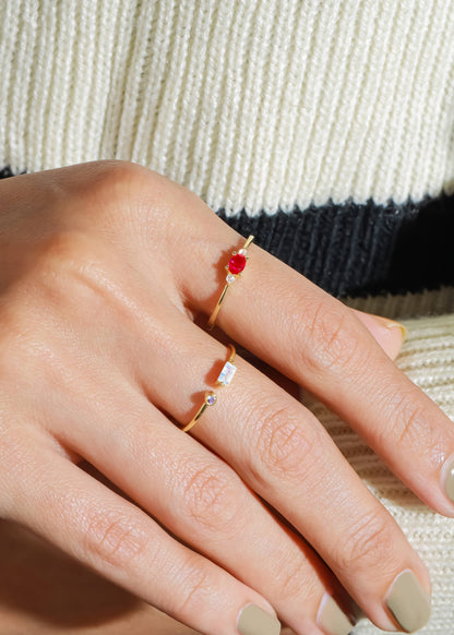 Gold Plated 925 Silver Moonstone Celestial Duality Ring