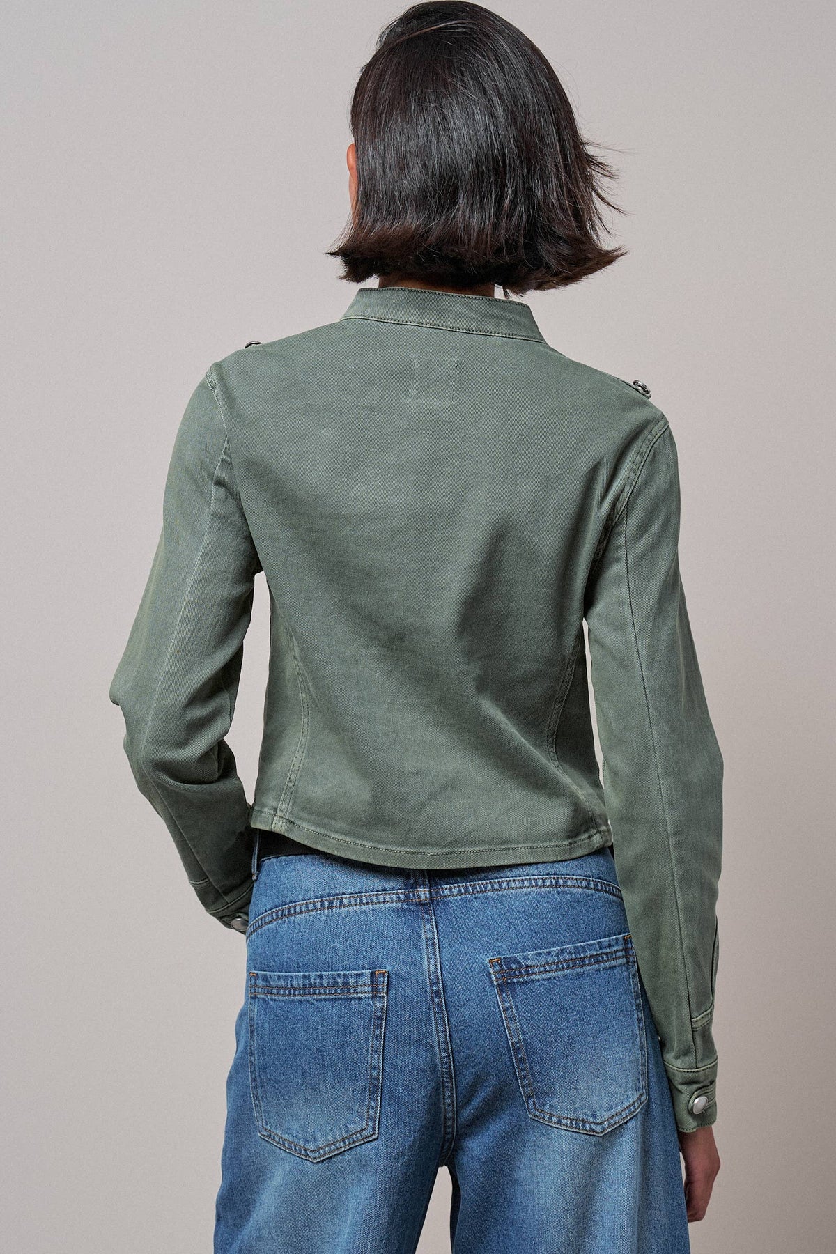 Military Double-Button Stretch Cotton Jacket