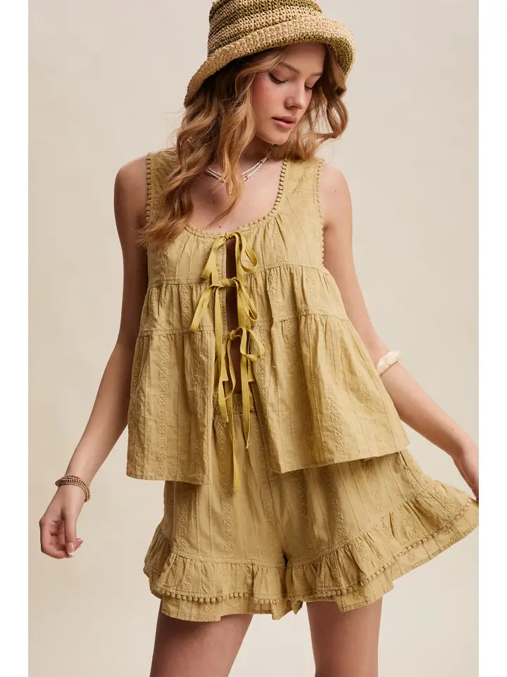 Embroidered Ruffle Set