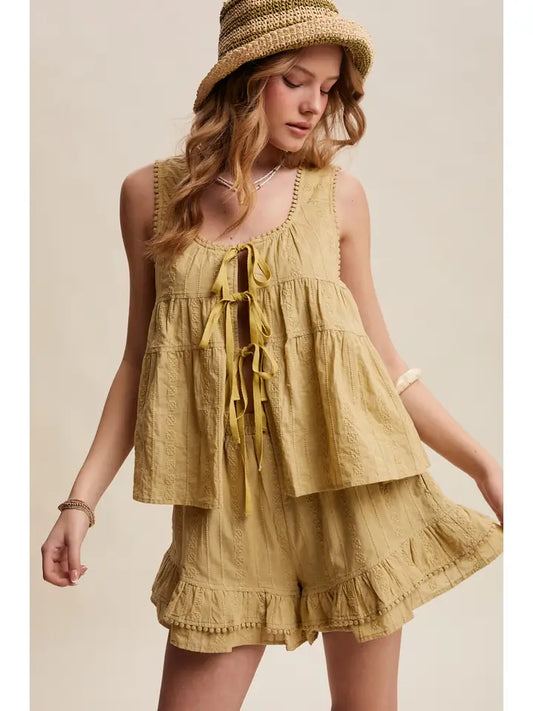 Embroidered Ruffle Set