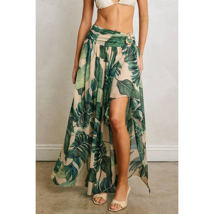 Hidden Oasis Metal Trim Maxi Skirt
