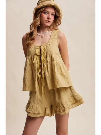 Embroidered Ruffle Set