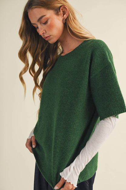Center-Seam Boxy Drop-Shoulder Pullover