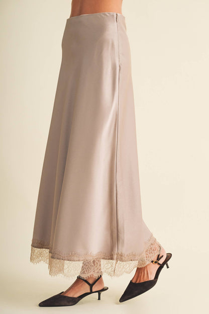 Scallop trim Lace Hem Slip Skirt