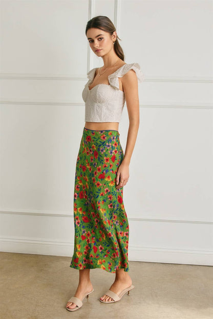 Floral Lace Detail Pencil Skirt