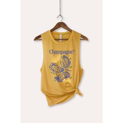 Champagne Oyster Coastal Graphic Women's Jersey Tank Top