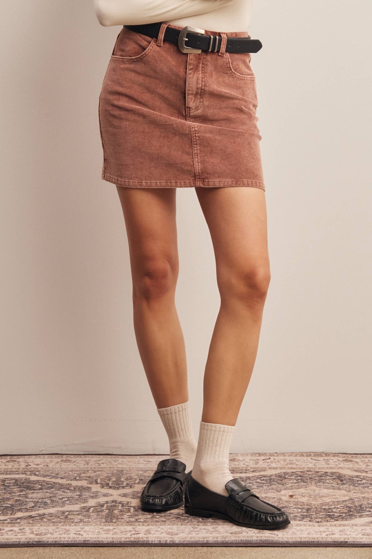 Stretch Corduroy Mini Skirt