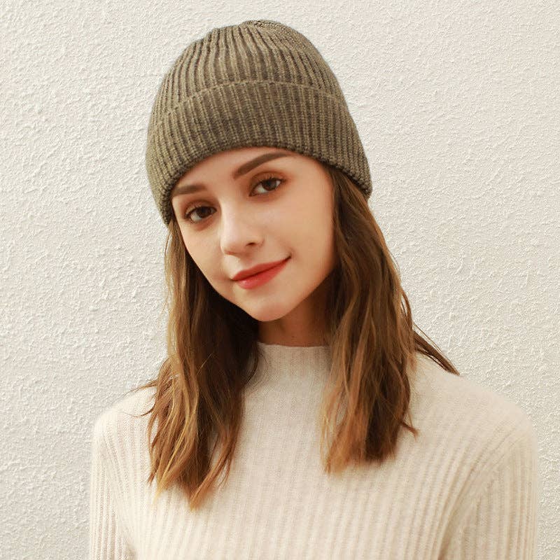 Casual Solid Color Knit Beanie Hat