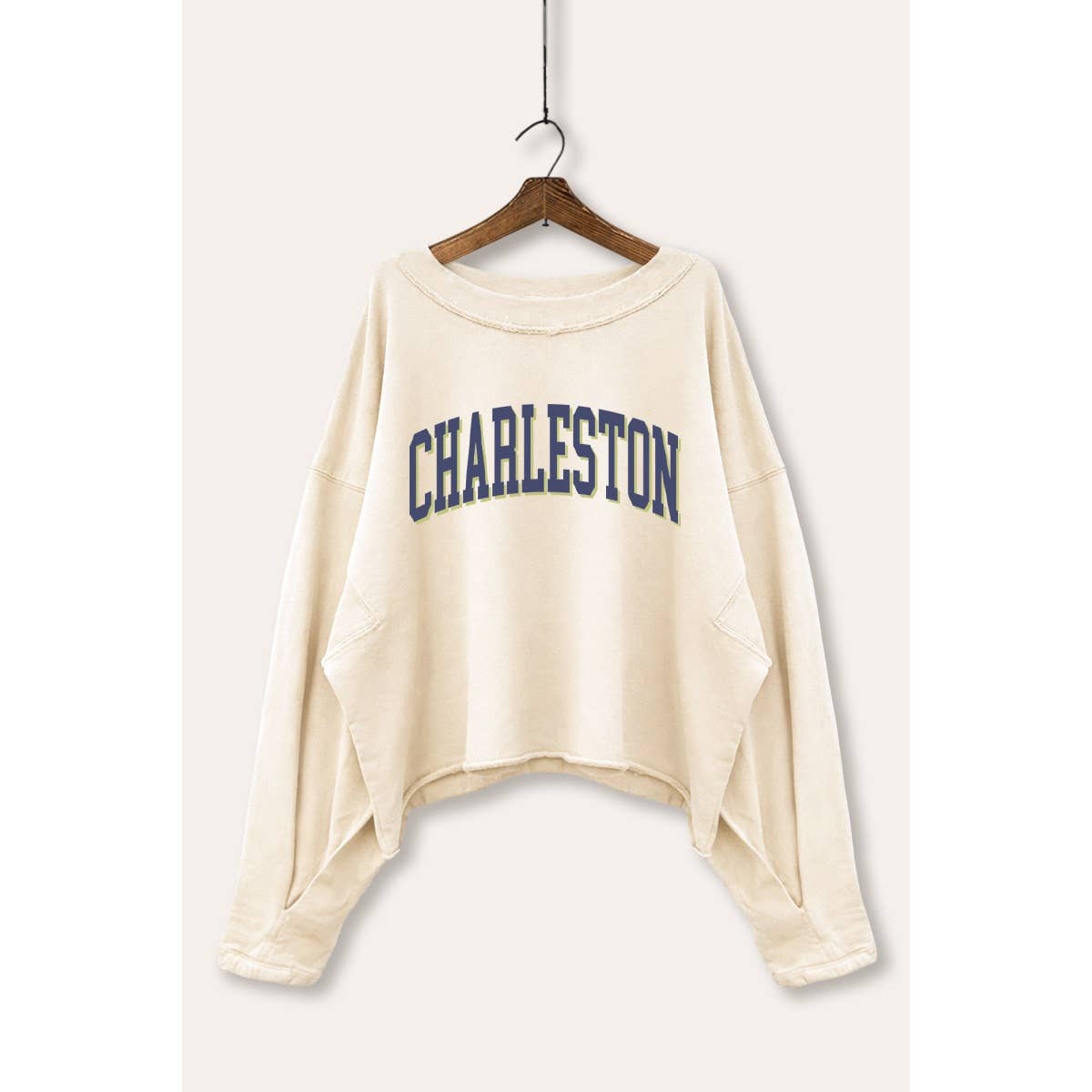 Charleston Collegiate Typography Cropped Sweatshirt