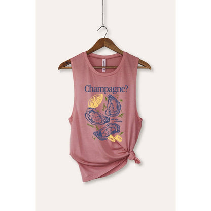 Champagne Oyster Coastal Graphic Women's Jersey Tank Top
