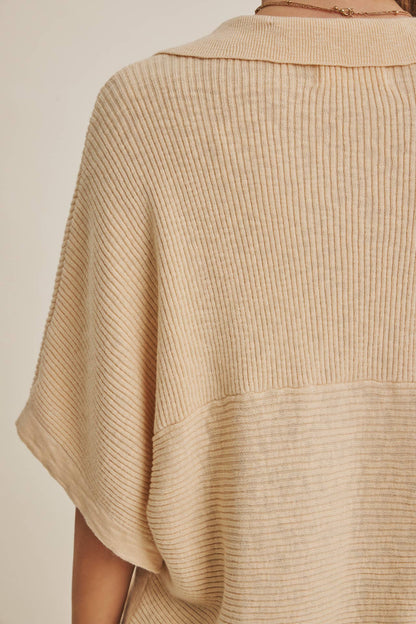 EASY LAYERING FAVORITE RELAXED SLUB RIB DOLMAN SWEATER