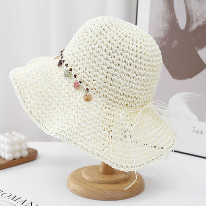 Beach Solid Color Foldable Sun Straw Hat MK2RTK6W6HAT175