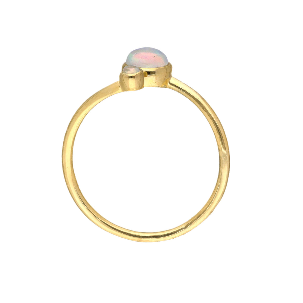 Gold Plated Over silver Ethiopian Opal Bypass Ring