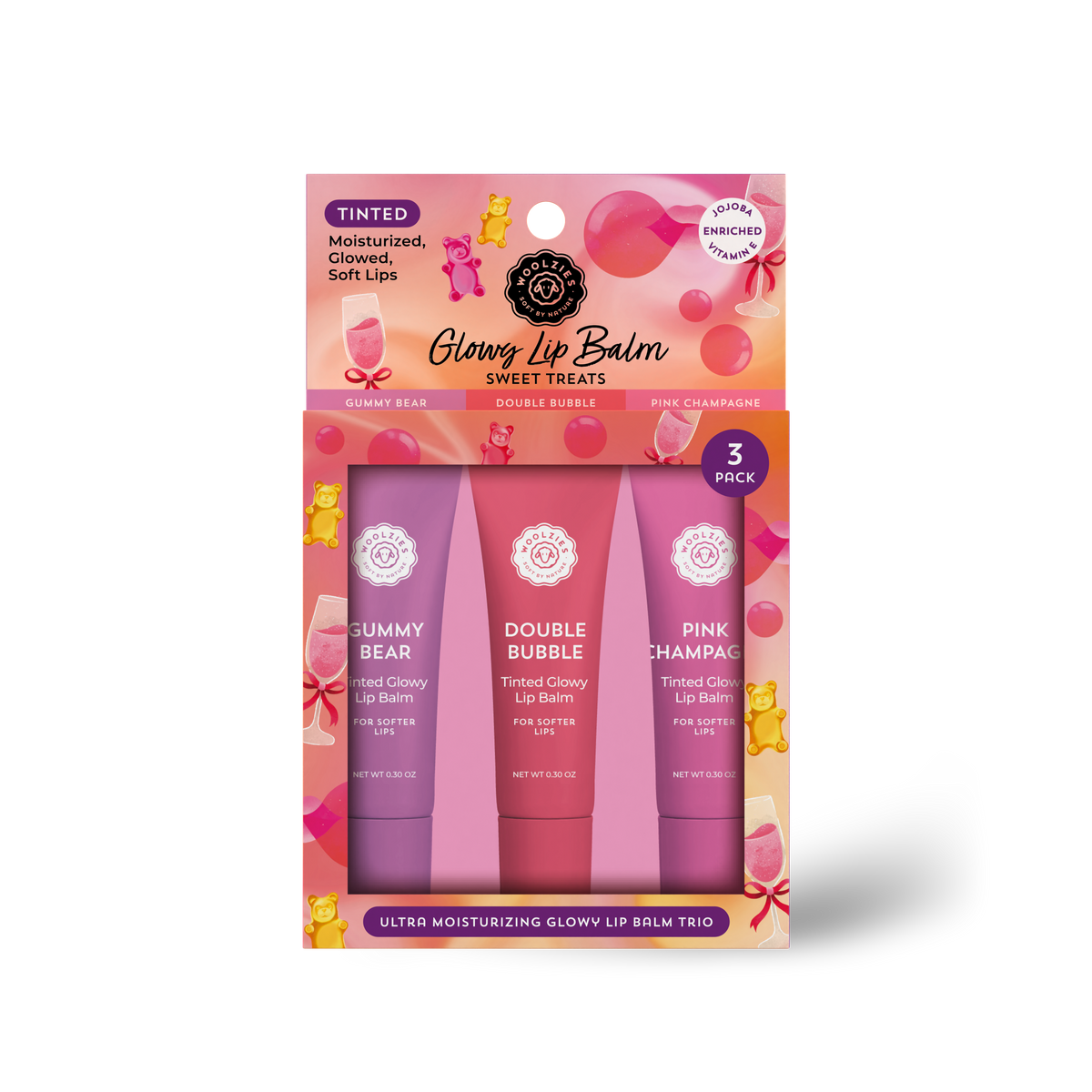 Glowy Lip Balm Trio – Sweet Treats Collection