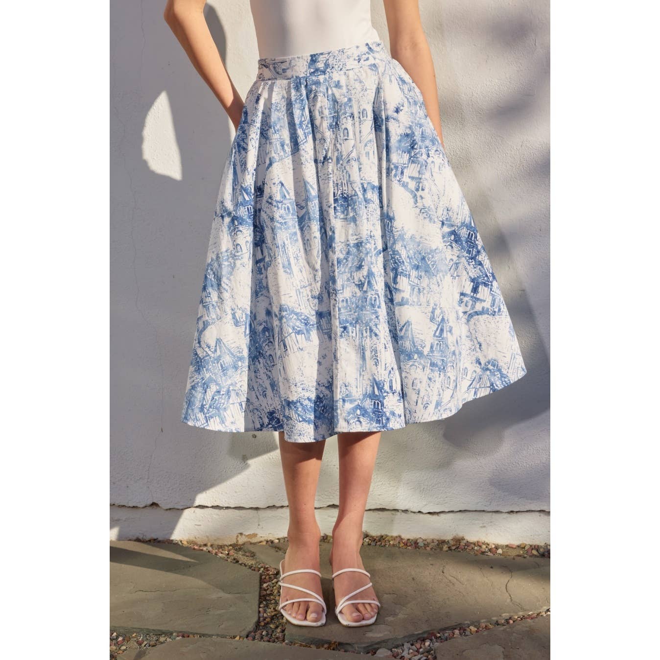 Coastline Structured Circular Midi Skirt
