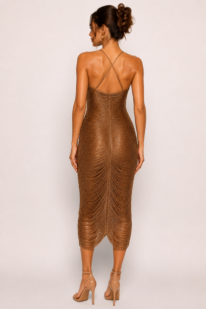 THIN STRAP TASSEL MAXI DRESS