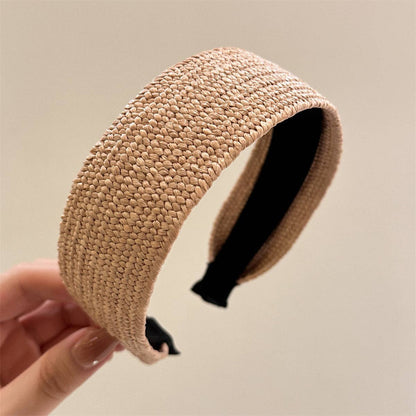 Minimalsit Straw Woven Beach Wide Headband