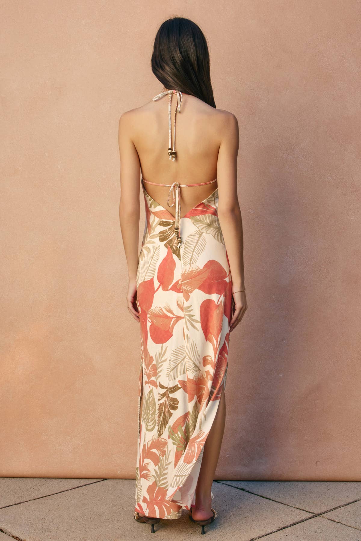 Blush Island Halter Neck Open Back Maxi Dress