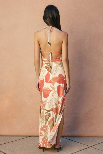 Blush Island Halter Neck Open Back Maxi Dress