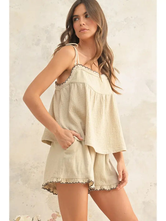 Scalloped Edge Shorts