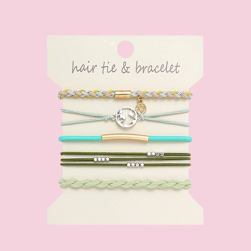 Boho 2-in-1 Hair Tie & Bracelet Set