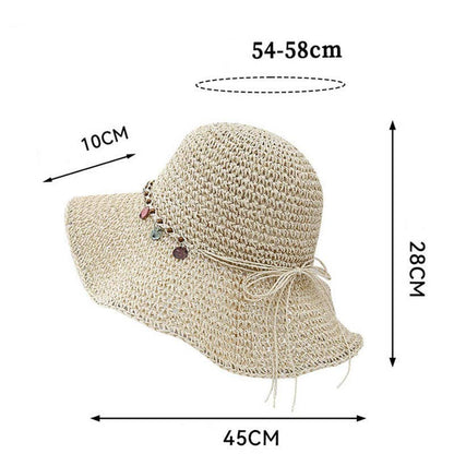 Beach Solid Color Foldable Sun Straw Hat MK2RTK6W6HAT175