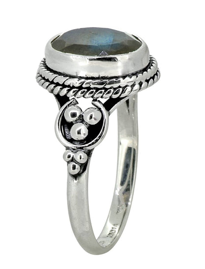 Labradorite Solid 925 Sterling Silver Solitaire Ring