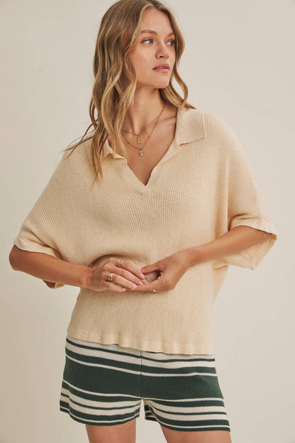 EASY LAYERING FAVORITE RELAXED SLUB RIB DOLMAN SWEATER