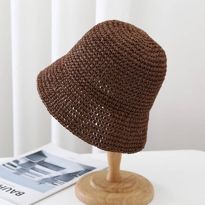 Trendy Wide Brim Woven Straw Sun Hat