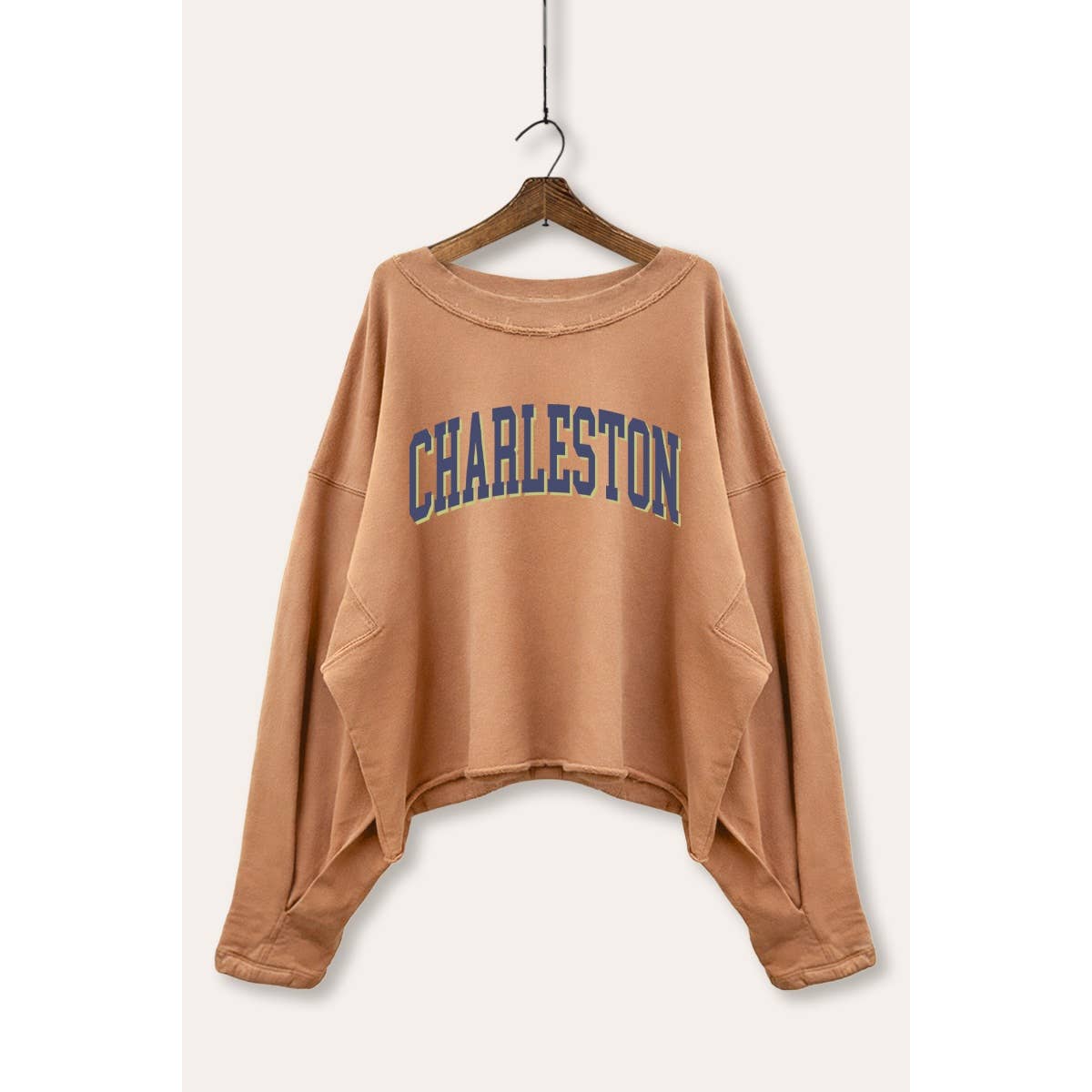 Charleston Collegiate Typography Cropped Sweatshirt