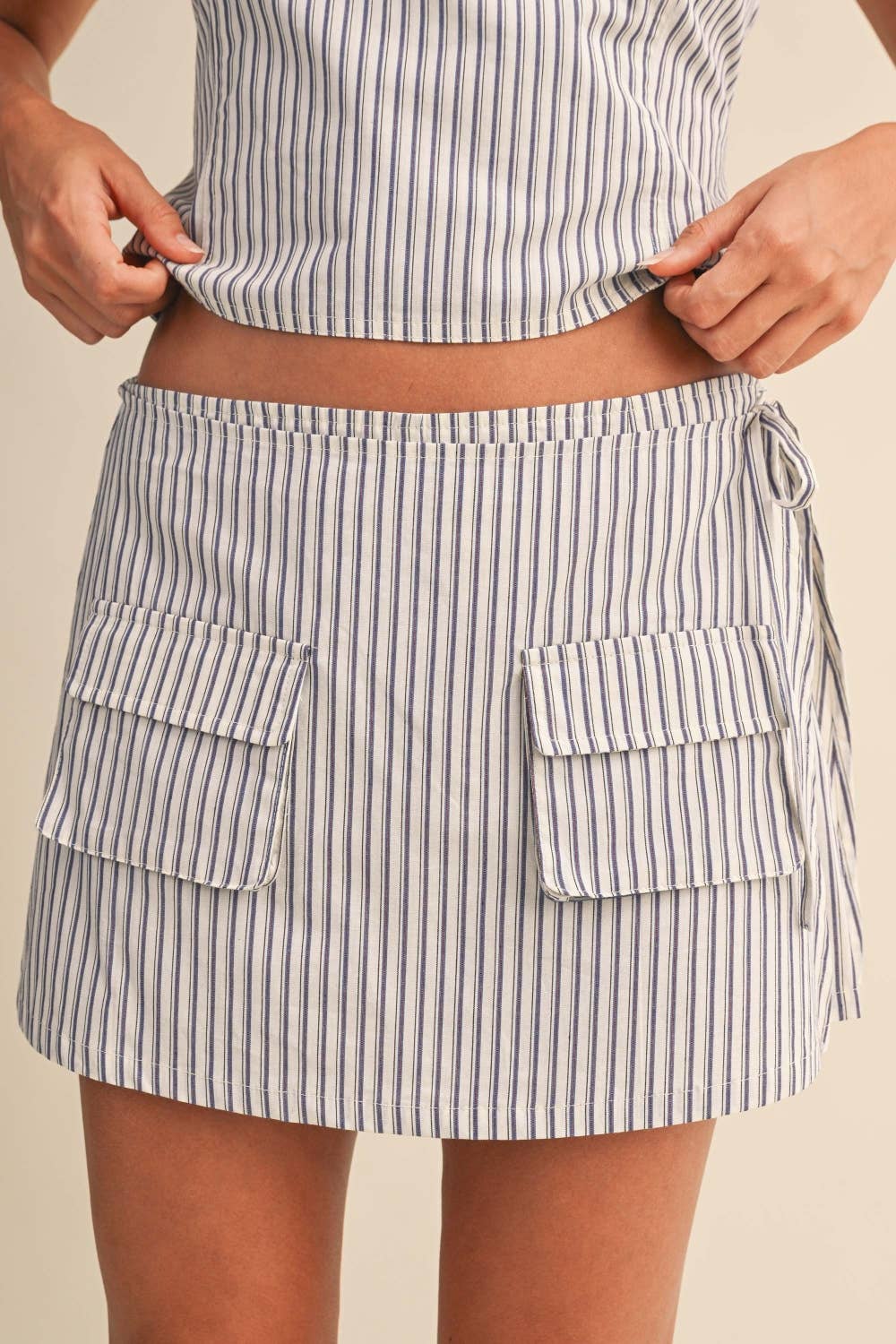OPEN BACK TOP WITH STRAP AND SKORT SET