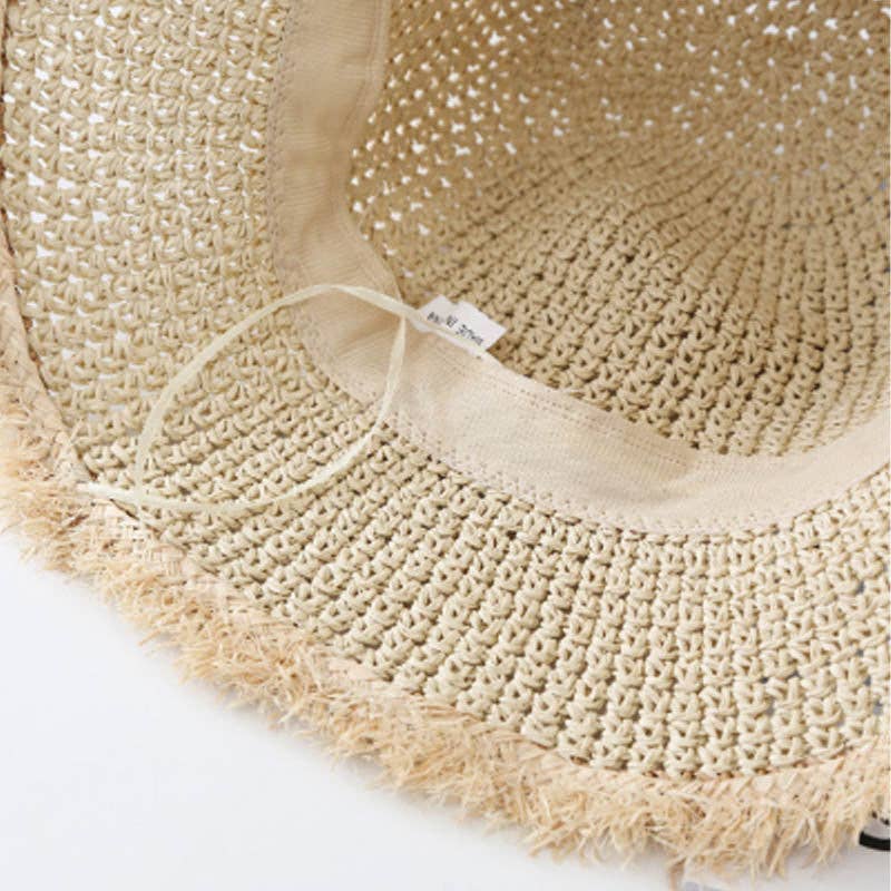 Fashion Wide Brimmed Woven Straw Bucket Hat MK2RTK6W6HAT171